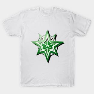 Green Abstract Star Emblem Graphic No. 504 T-Shirt